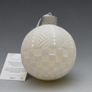 Set of porcelain Luminous Christmas Balls "White Christmas" 9pcs